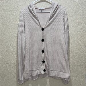 White Birch Light Tan Button-Up Cardigan